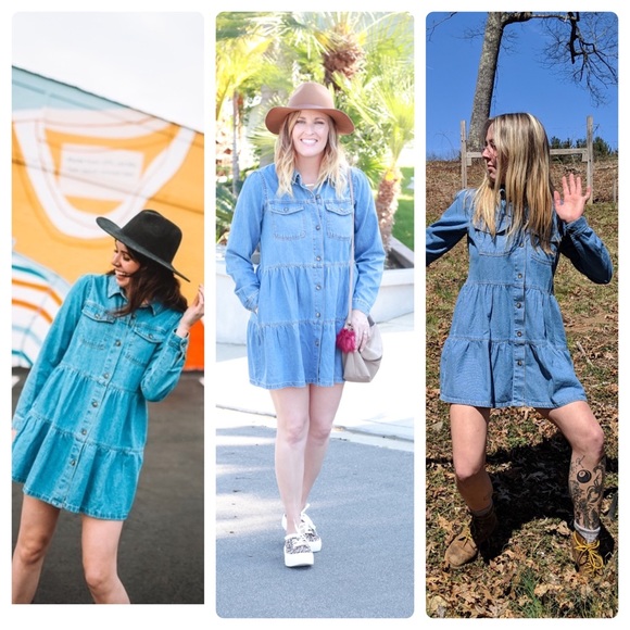 Free People Nicole Denim Shirt Dress - Picture 8 of 8